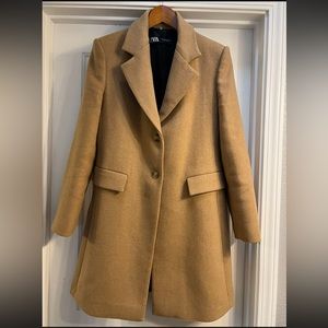 Zara Removable Faux Fur Collar Coat